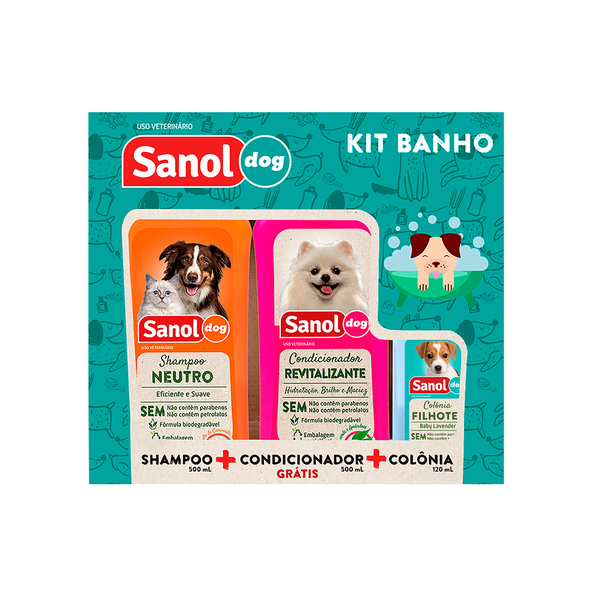 KIT SANOL DOG SHAMPOO+COND+COLONIA