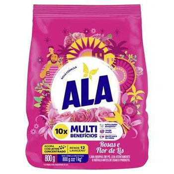 LAVA ROUPA ALA PO ROSAS FLOR LIS 800G