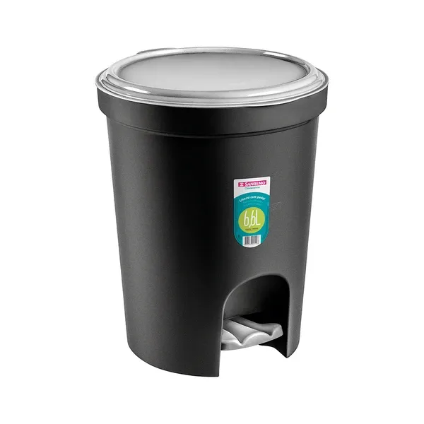 LIXEIRA SANREMO C/PEDAL PLASTICO 15L