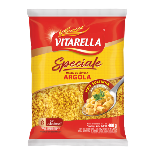 MACARRAO VITARELLA ARGOLA SEMOLA 400G
