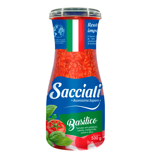 MOLHO SACCIALI TOMATE BASILICO VIDRO 530