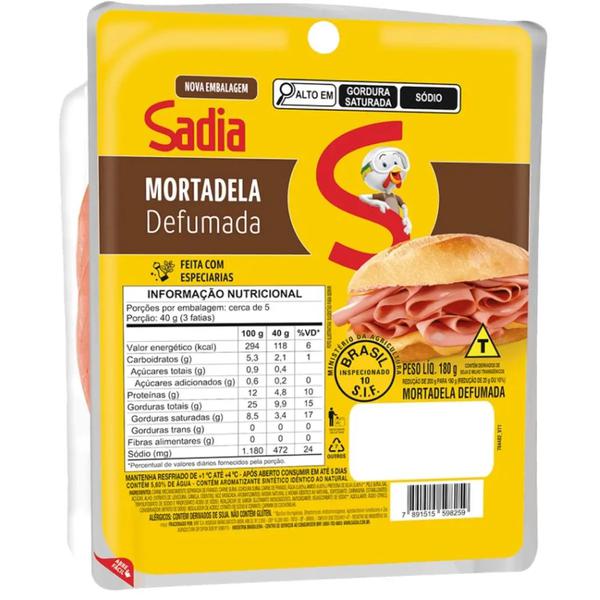 MORTADELA SADIA FATIADA DEF VACUO 180G