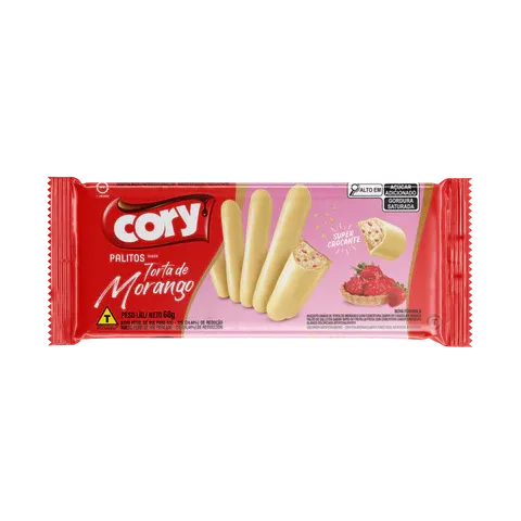 PALITO CORY TORTA MORANGO 68G