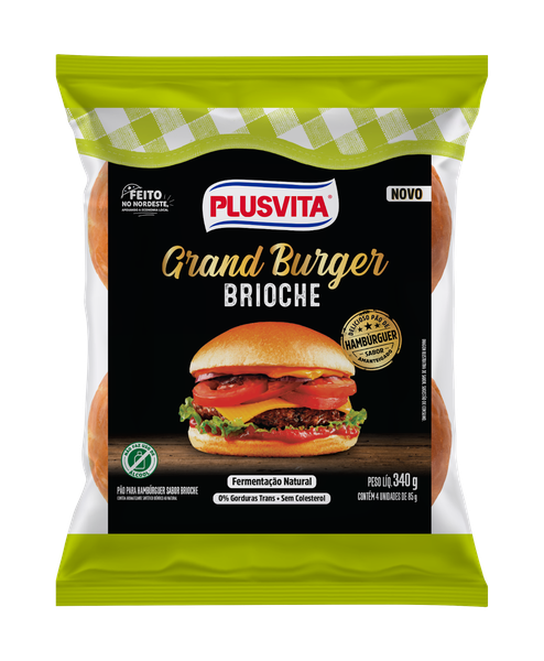 PAO PLUSVITA HAMBURGUER BRIOCHE 340G