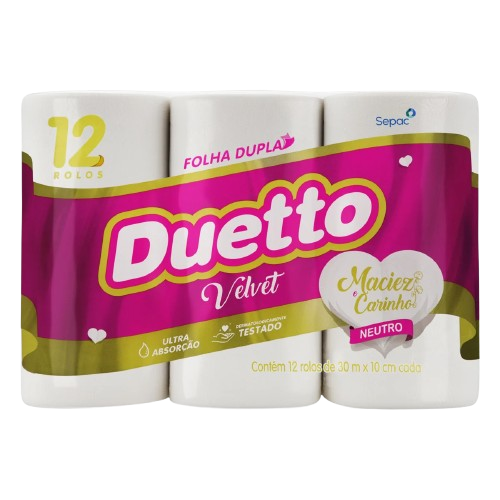 PAPEL HIG DUETTO VELVET NEUTRO 30M C/12