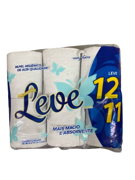 PAPEL HIG LEVE FOLHA SIMPLES NEUTRO L12P11 30M