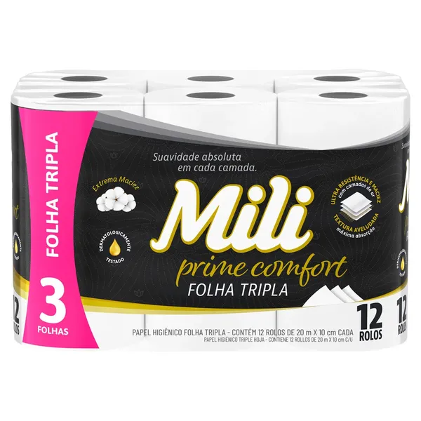 PAPEL HIG MILI FOLHA TRIPLA NEUTRO 12X20