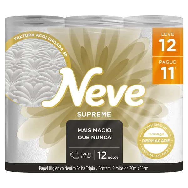PAPEL HIG NEVE SUPREME FOLHA TRIPLA 20M