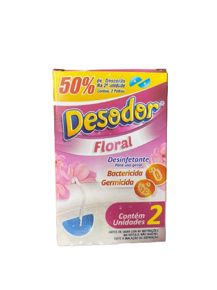 PEDRA DESODOR SANITARIA FLORAL 2X40G PRO