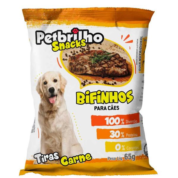 PETISCO PETBRILHO TIRAS SNACKS CARNE 65G