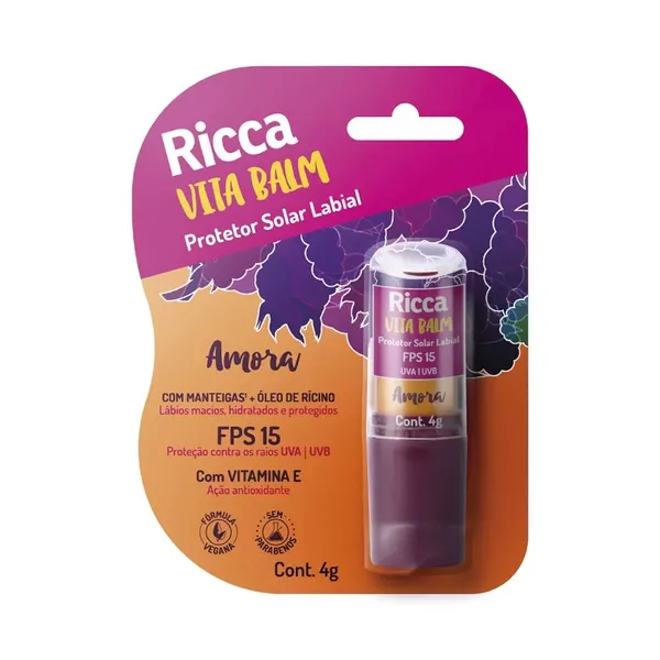 PROTETOR LABIAL RICCA FPS15 AMORA 4G