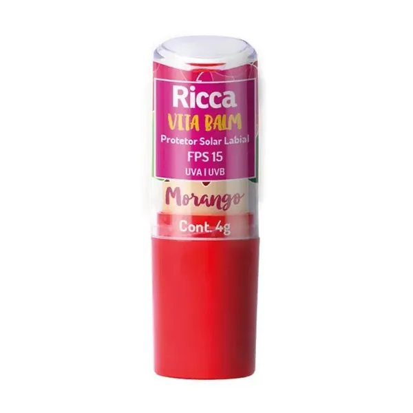 PROTETOR LABIAL RICCA FPS15 MORANGO 4G