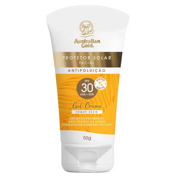 PROTETOR SOLAR AUSTRALIAN GOLD FACIAL GEL CREME FPS30/50G