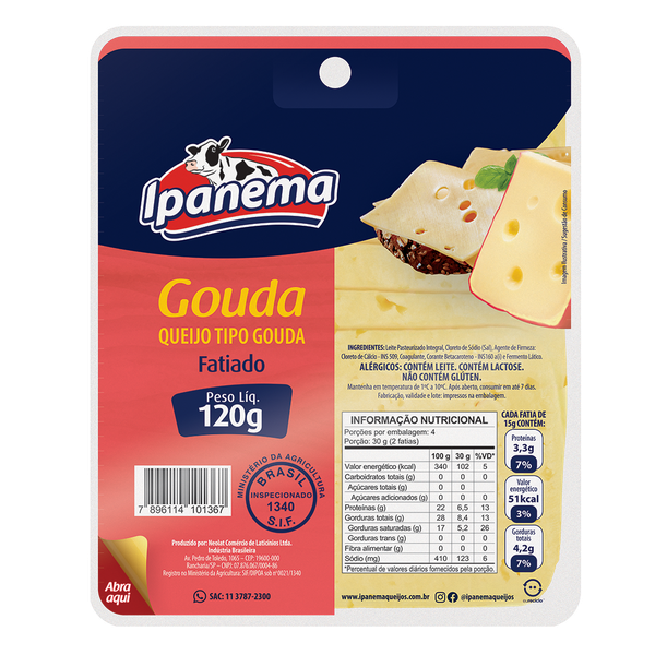 QUEIJO IPANEMA GOUDA FAT 120G