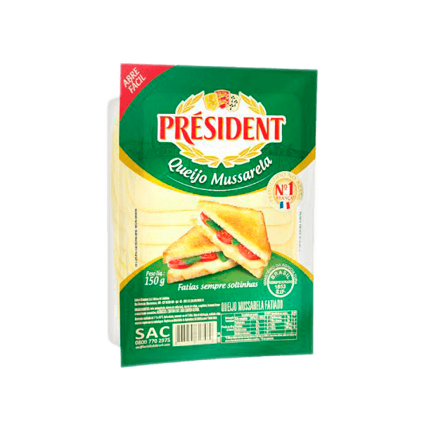 QUEIJO PRESIDENT MUSSARELA FAT 150G