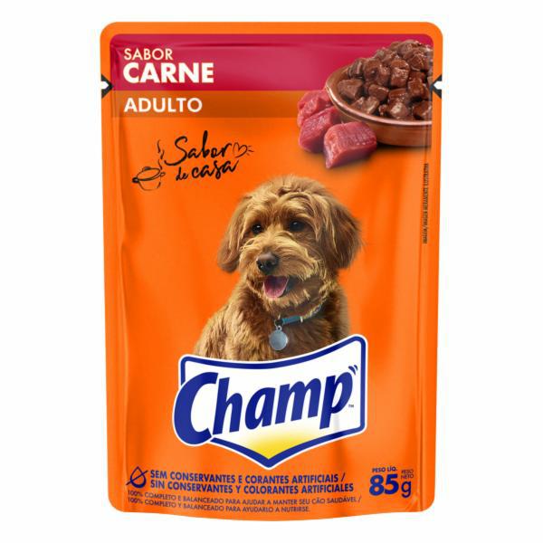 RACAO CHAMP SACHE ADULTO CARNE 85G