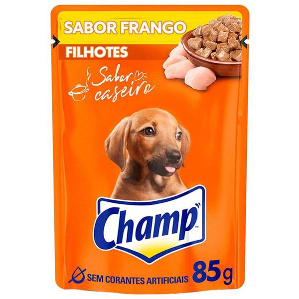 RACAO CHAMP SACHE FILHOTE FRANGO 85G
