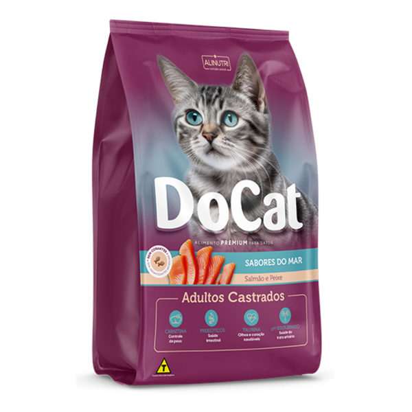 RACAO DOCAT ADULTO SALMAO/PEIXE 10,1KG R