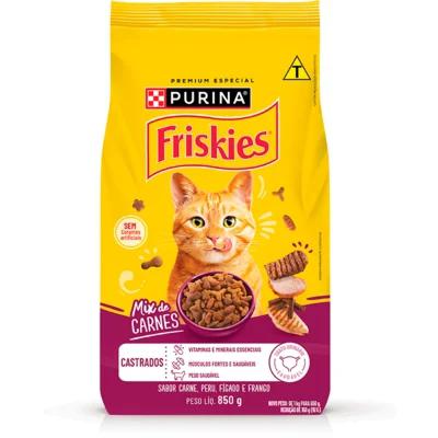 RACAO FRISKIES MIX CARNE CASTRADOS 850G