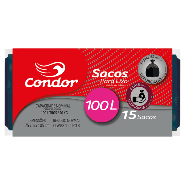 SACO LIXO CONDOR ROLO ECON 100L R1463
