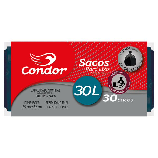 SACO LIXO CONDOR ROLO ECON 30L R1461