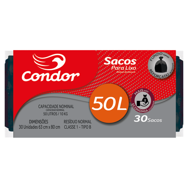 SACO LIXO CONDOR ROLO ECON 50L R1462