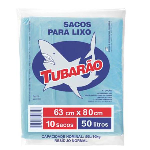 SACO LIXO TUBARAO PTO 50L