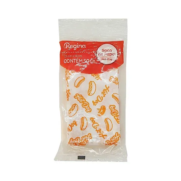 SACO REGINA PAPEL ESTAMPADO HOT DOG P C/