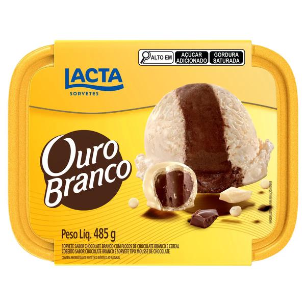 SORVETE LACTA OURO BRANCO POTE 485G