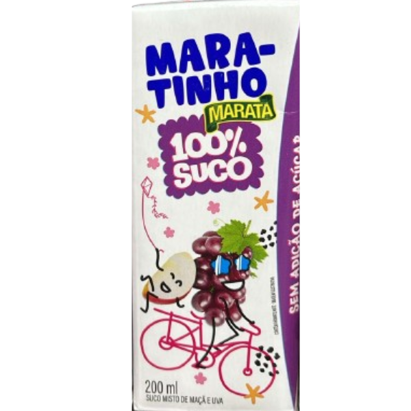 SUCO MARATINHO 100% UVA/MACA 200ML