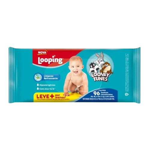 TOALHA LOONEY TUNES BABY UMEDECIDA C/96