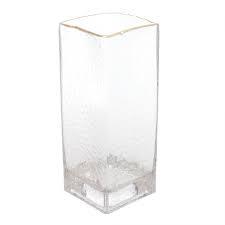 VASO ROJEMAC VIDRO C/FIO OURO TAJ 10X10X