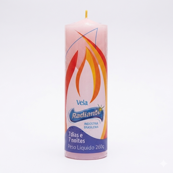 VELA RADIANTE 7DIAS CORES ROSA CLARO 260