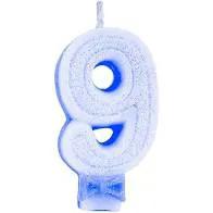 VELA REGINA C/GLITTER AZUL N 9 R236507