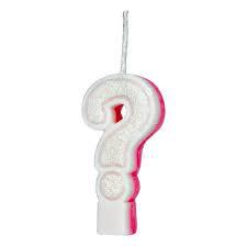 VELA REGINA C/GLITTER ROSA INTERROGACAO
