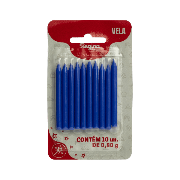 VELA REGINA PALITO AZUL C/10 UN