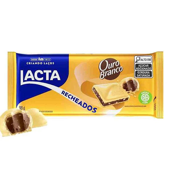 BARRA CHOCOLA LACTA RECH OURO BRANCO 98G