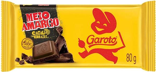 BARRA CHOCOLATE GAROTO MEIO AMARGO 80G