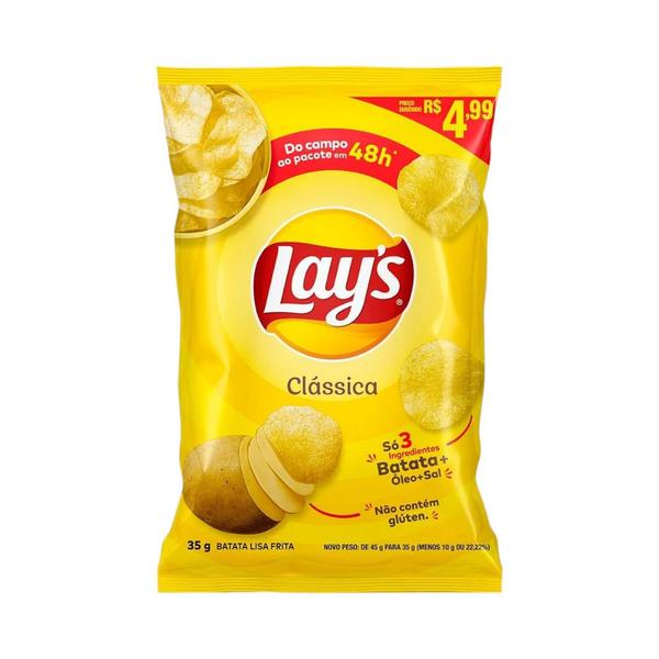 BATATA LAYS CLASSICA ELMA CHIPS 35G