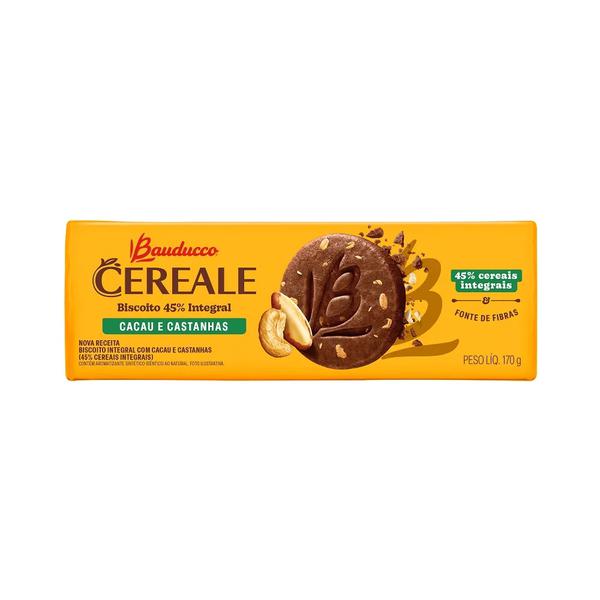 BISCOITO CEREALE BAUDUCCO CACAU/CASTAN 170G