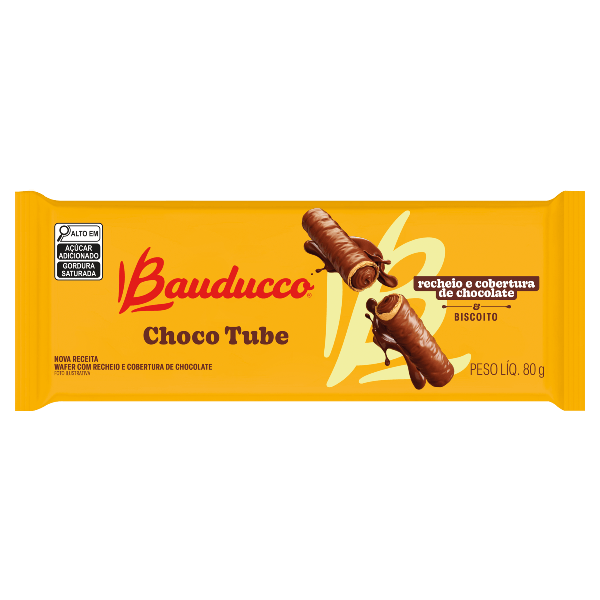 BISCOITO CHOCOBISCUIT TUBE BAUDUCCO CHOC 80G