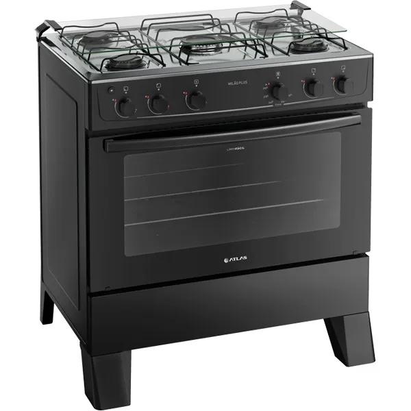 FOGAO ATLAS 5 BOCAS MILAO PLUS PRETO