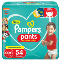 FRALDA PAMPERS PANT AJ TOT BAG XXXG 54UN
