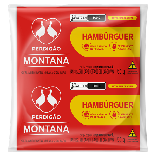 HAMBURGUER PERDIGAO BOVINO E AVES 56G