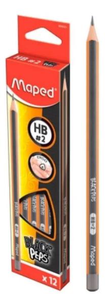 LAPIS GRAFITE MAPED BLACK PEPS 2B C 12UN