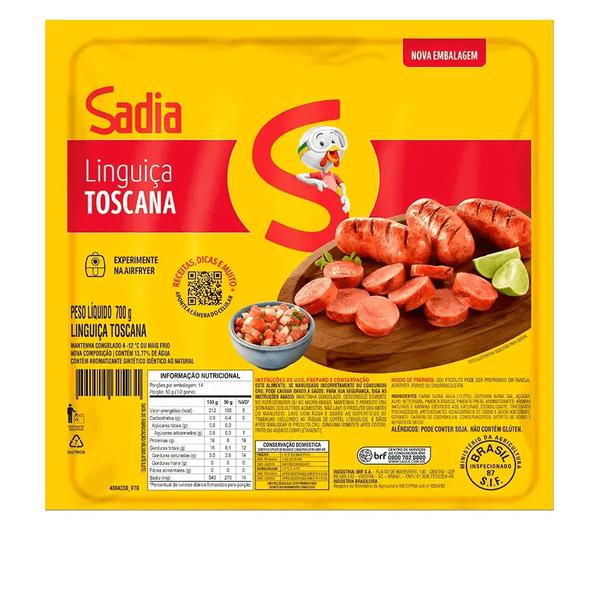 LINGUICA TOSCANA SADIA 700G