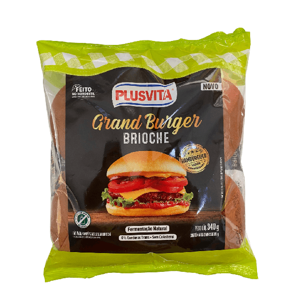 PAO DE HAMBURGUER PLUSVITA BRIOCHE 340G
