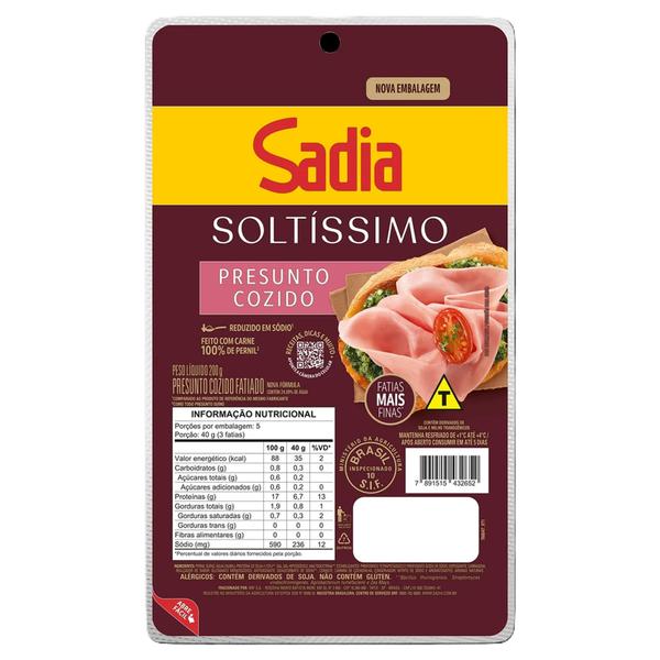 PRESUNTO COZIDO FATIADO SADIA 200G