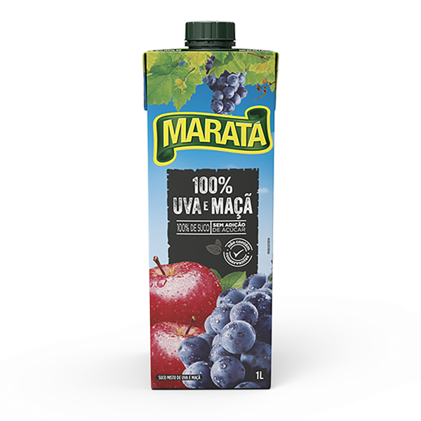 SUCO MARATA 100% UVA E MACA 1L