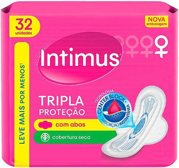 ABSORVENTE INTIMUS C/ABAS COBERTURA SECA C/32